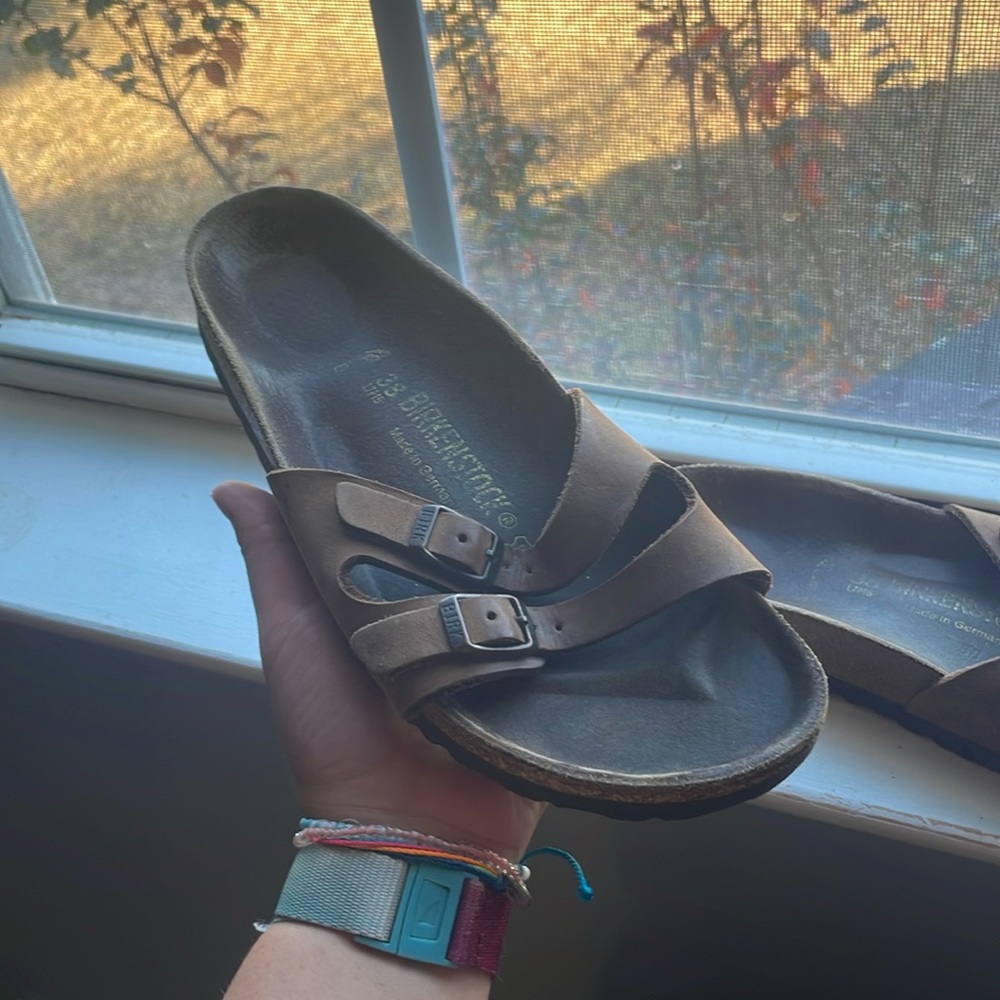 Birkenstock 38 brown leather